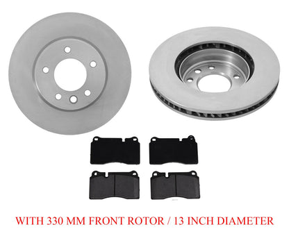 Pastillas de rotores de freno de disco delantero de 330 mm y 13 "para Volkswagen Touareg 11-17, kit de 3 piezas