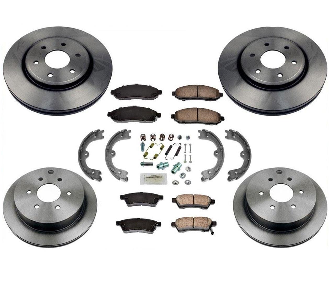 Pastillas de freno delanteras y traseras, zapata de estacionamiento, 8 piezas para Nissan Pathfinder 4.0L 05-12