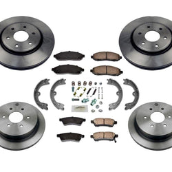 Front Rear Rotors Brake Pads Parking Shoe 8pc for Nissan Pathfinder 4.0L 05-12