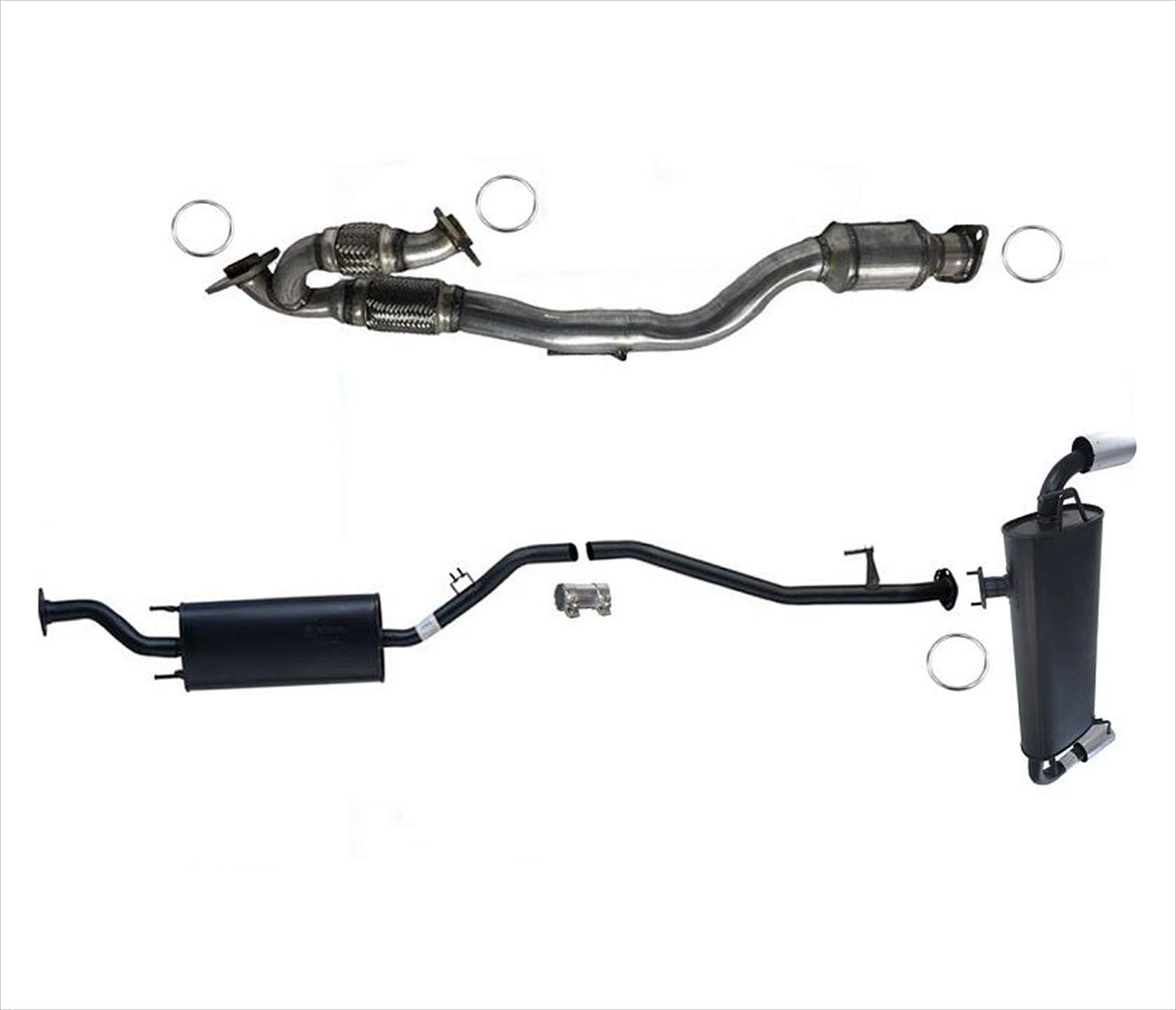 Rear Converter Middle Resonator & Muffler With Tips For Nissan Murano 2009-2012