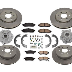 Front Rear Rotors Pads Rear Wheel Hubs for Nissan 05-12 Pathfinder / No Armada