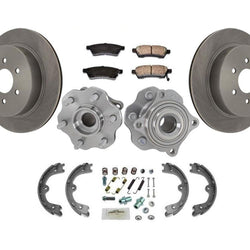 Rear Hub Bearings Rotors Pads Hardware for Nissan Pathfinder 05-12 / No Armada