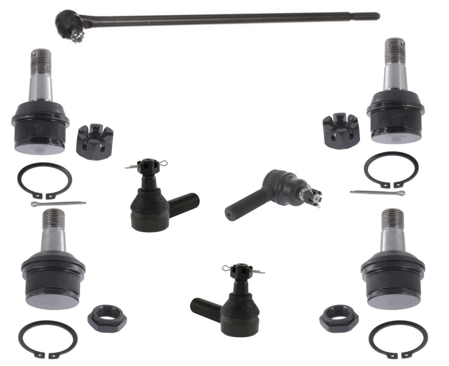 72-83 CJ5 CJ6 3 extremos de varillas de amarre exteriores, varillas de amarre cortas + 4 rótulas, enlace de arrastre