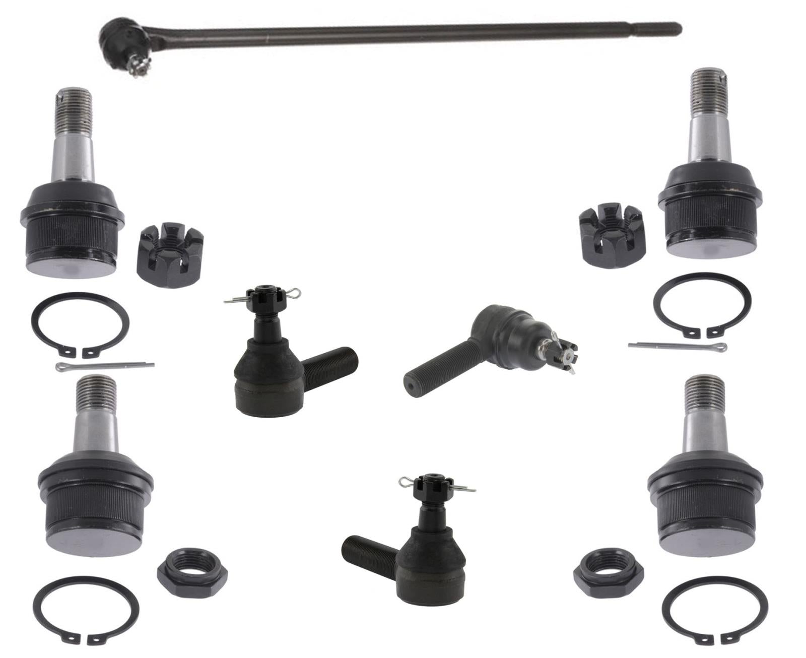 72-83 CJ5 CJ6 3 extremos de varillas de amarre exteriores, varillas de amarre cortas + 4 rótulas, enlace de arrastre