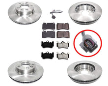 Pastillas de freno y sensor de rotores de 330 mm y 13" para Volkswagen Touareg 2004-2008 con llantas de 17"