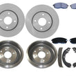 Front Brake Rotors & Pads Rear Brake Drums Shoes Set Kit For 2009-2014 Cube