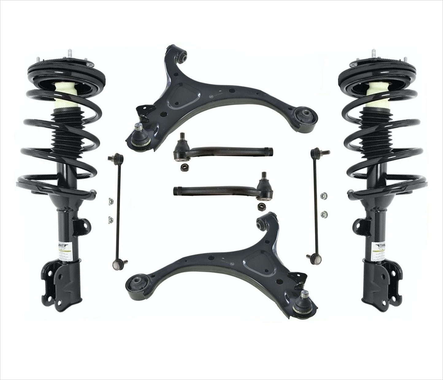 Front Struts Control Arms Tie Rods Links For 07-09 Santa Fe Automatic Trans