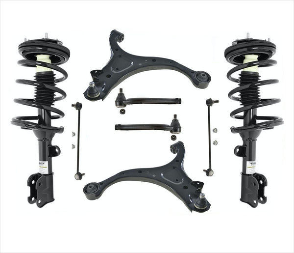 Front Struts Control Arms Tie Rods Links For 07-09 Santa Fe Automatic Trans