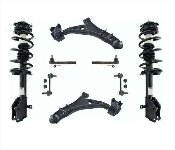 Puntales delanteros, brazos de control inferiores, varillas de amarre, enlaces, Kit de 8 piezas para Ford Edge 11-14