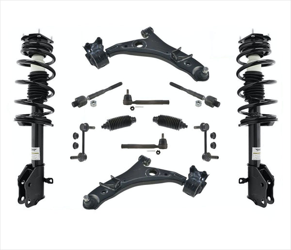 Puntales delanteros, brazos de control inferiores, varillas de amarre, enlaces, Kit de 12 piezas para Ford Edge 11-14