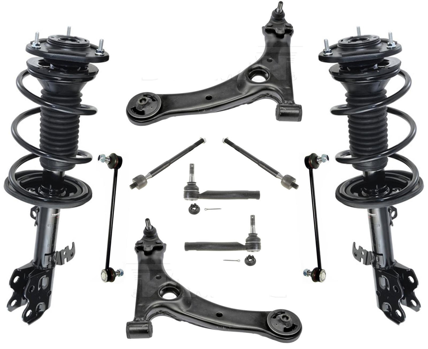 Front Complete Struts Control Arms Ball Joints 10 Pcs Fits Toyota Prius 04-2009
