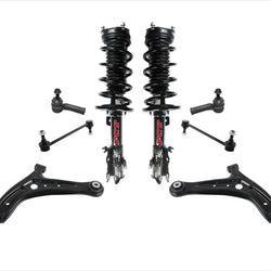 Control Arms Tie Rods Complete Coil Spring Struts For 2011-2015 Ford Fiesta 8pc