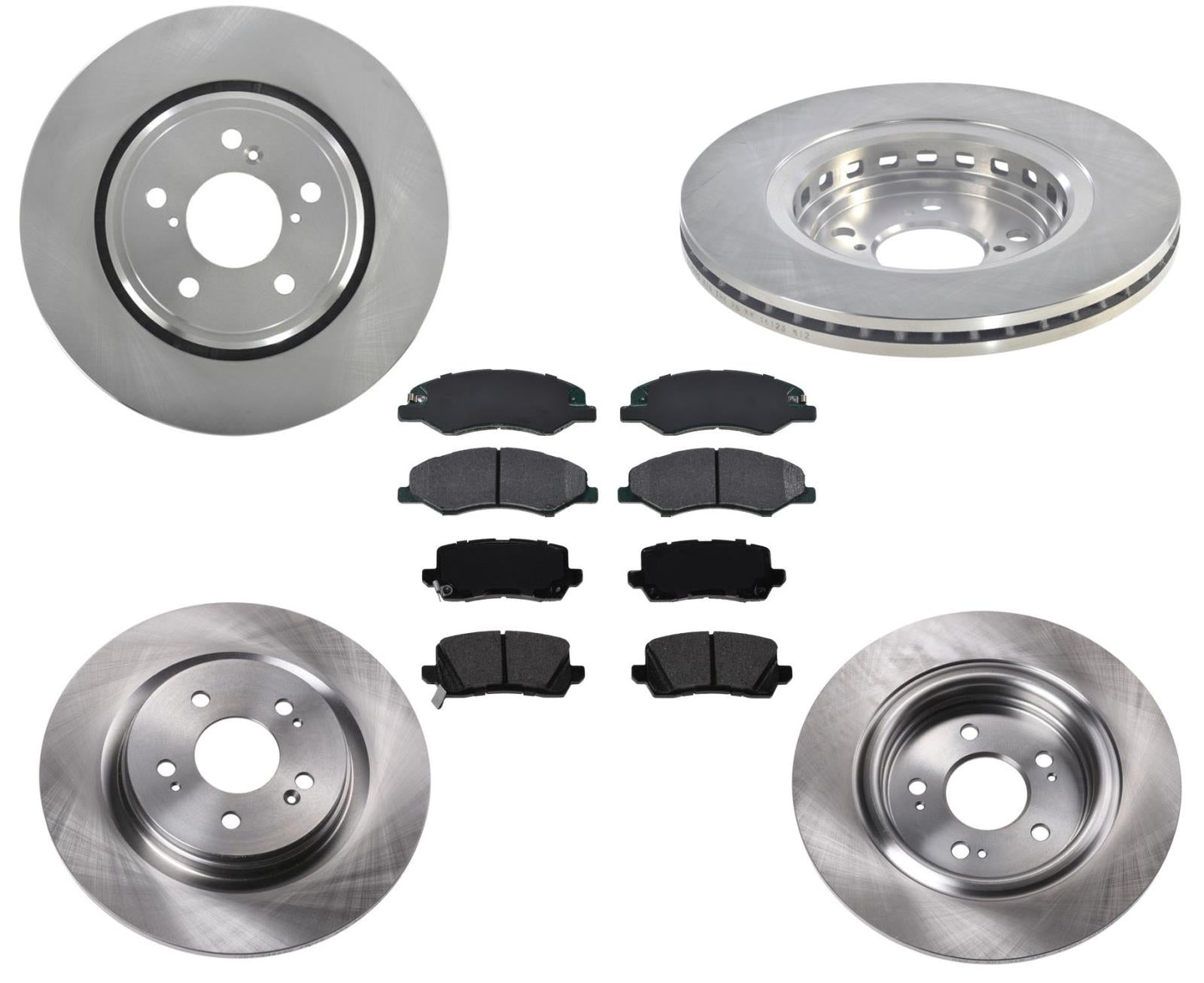 Front & Rear Brake Rotors & Ceramic Brake Pads For 2018-2021 Honda Odyssey