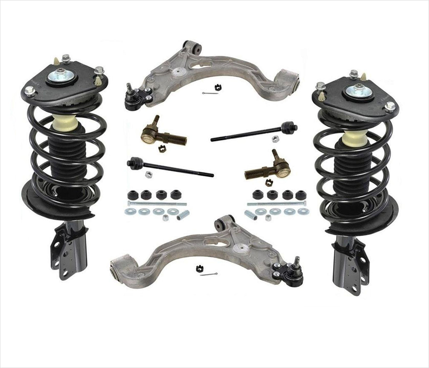 Front Struts Lower Control Arms Tie Rods Links For 98-04 Seville Non Electronic