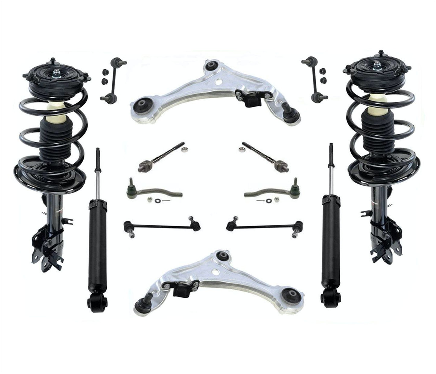 Front Struts Shocks Control Arms 14P fits 09-14 Murano Front Wheel Drive 4 Door