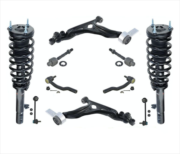 Front Complete Struts Lower Control Arms Tie Rods Links for Mazda 6 2.5L 09-13