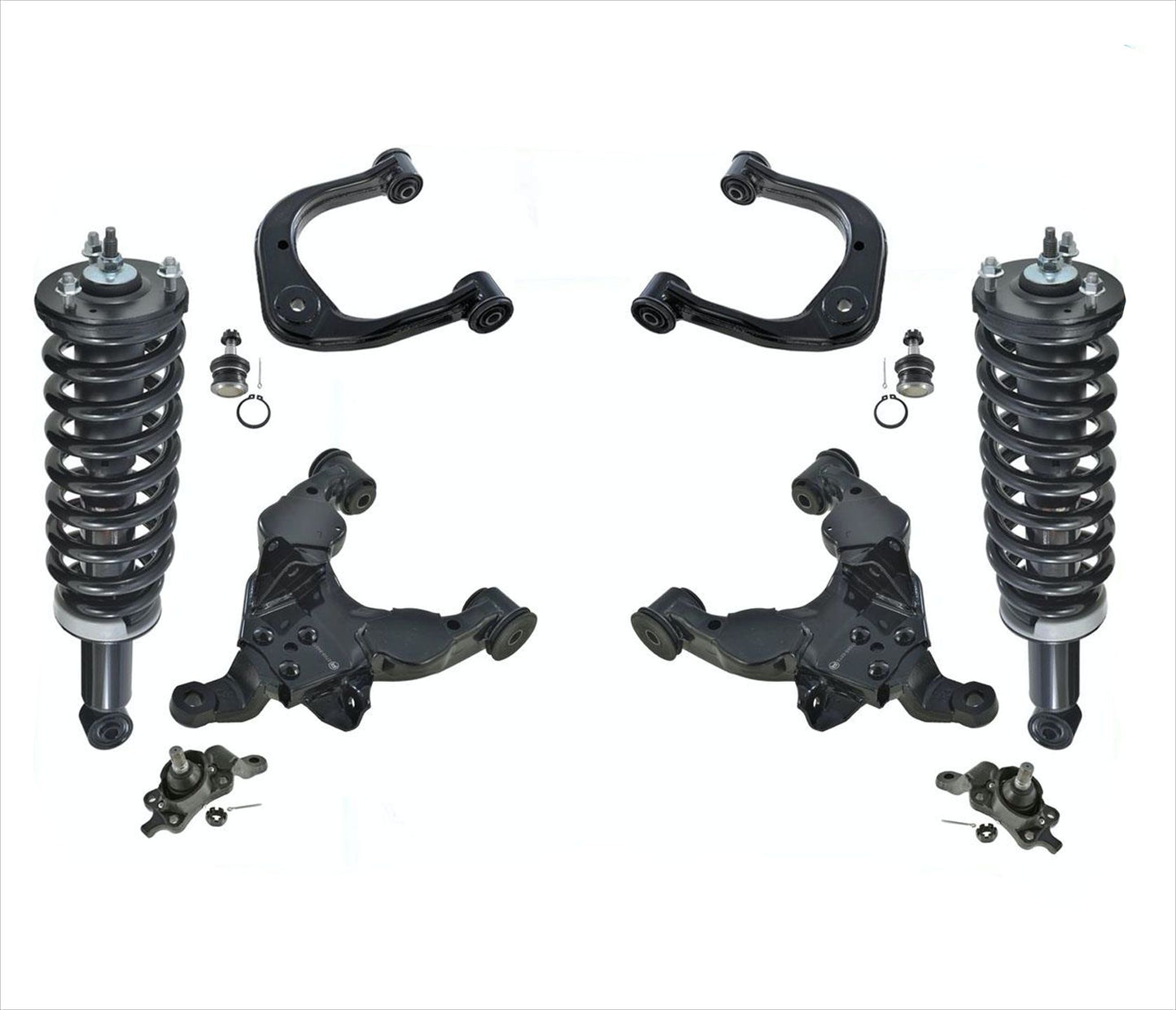 Front Struts Upper & Lower Control Arms Ball Joints For Toyota Sequoia 2004-2007