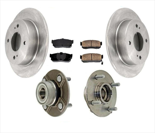 Rear Rotors Hub Bearings Pads for Nissan Altima 93-00 Without Anti Lock No ABS