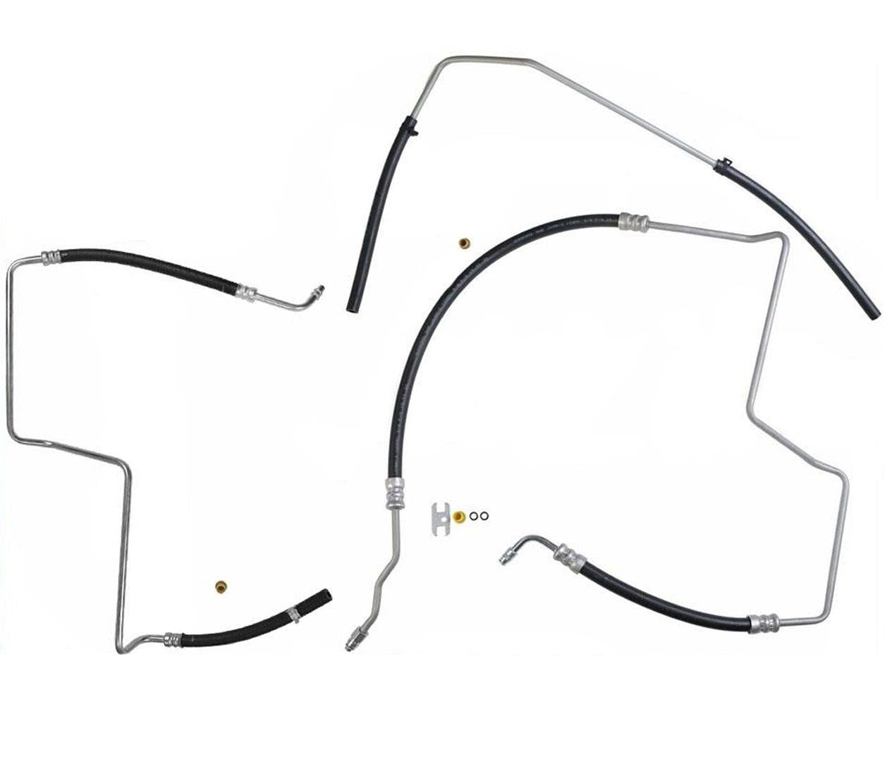 Power Steering Pressure Return Hose For 02-09 Trailblazer 4.2L Easy Install 3Pc