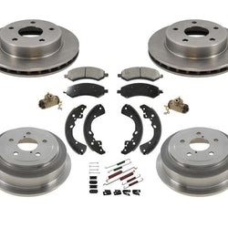 Rotors Disc Pads Rear Brake Drums & Shoes Wheel Cylinders For 2006 Dakota 9pc Kt