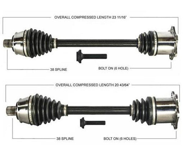 Front CV Axle Shaft For 05-10 A6 Quattro All Wheel Drive Automatic Transmission