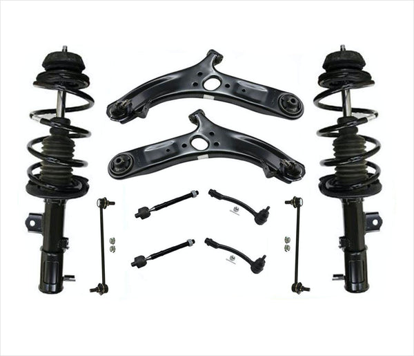 Front L & R Complete Struts Lower Control Arms 10 Pcs For Hyundai Accent 12-17