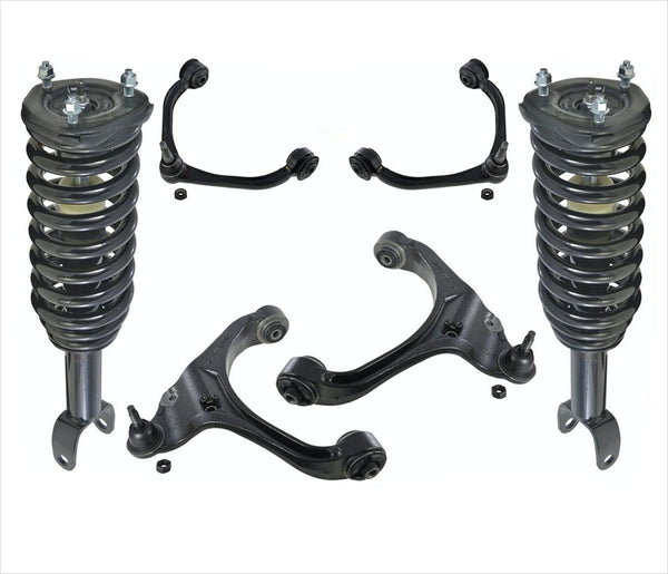 Front Complete Struts Lower & Upper Control Arms For 05-09 Dakota 4 Wheel Drive