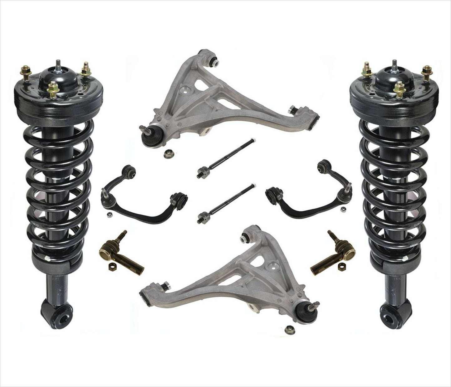 Front Struts Lower & Upper Control Arms Tie Rods For F150 04-08 Rear Wheel Drive