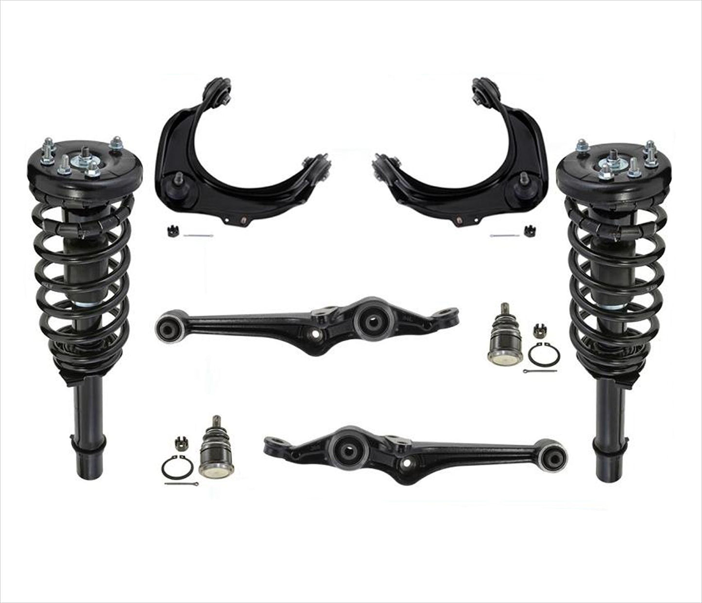 Front Complete Strut Upper Lower Control Arms Ball Joints For Honda Accord 98-02
