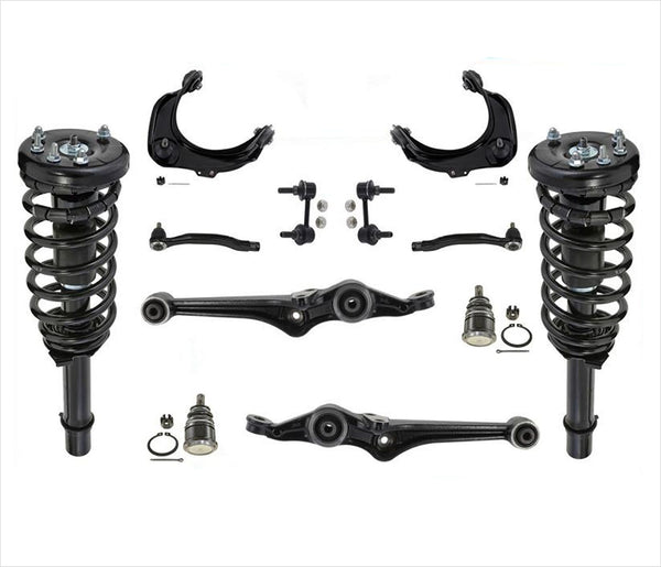 Front Struts Upper & Lower Control Arms Tie Rods BJ & Links For Accord 1998-02