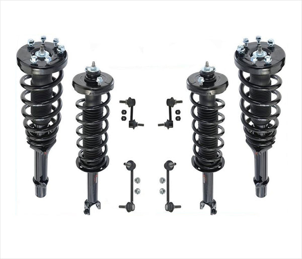 Front & Rear Complete Strut & Sway Bar Links For Honda Accord 2.4L Coupe & Sedan