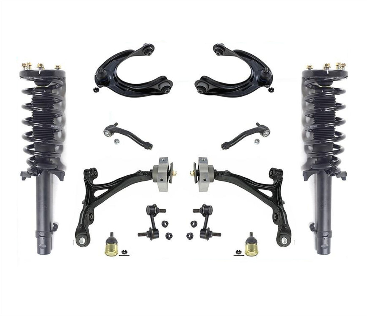 Front Struts Lower & Upper Arms Ball Joints 12 Pcs Kit for Acura TL SH-AWD 09-14
