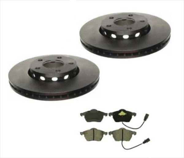 For 2000-2004 Audi A4 & A4 Quatto (2) 288MM Front Brake Rotors & Ceramic Pads
