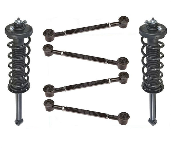 Rear Complete Struts & (4) Rear Lower Control Arms For TL 04-08 Accord 03-07