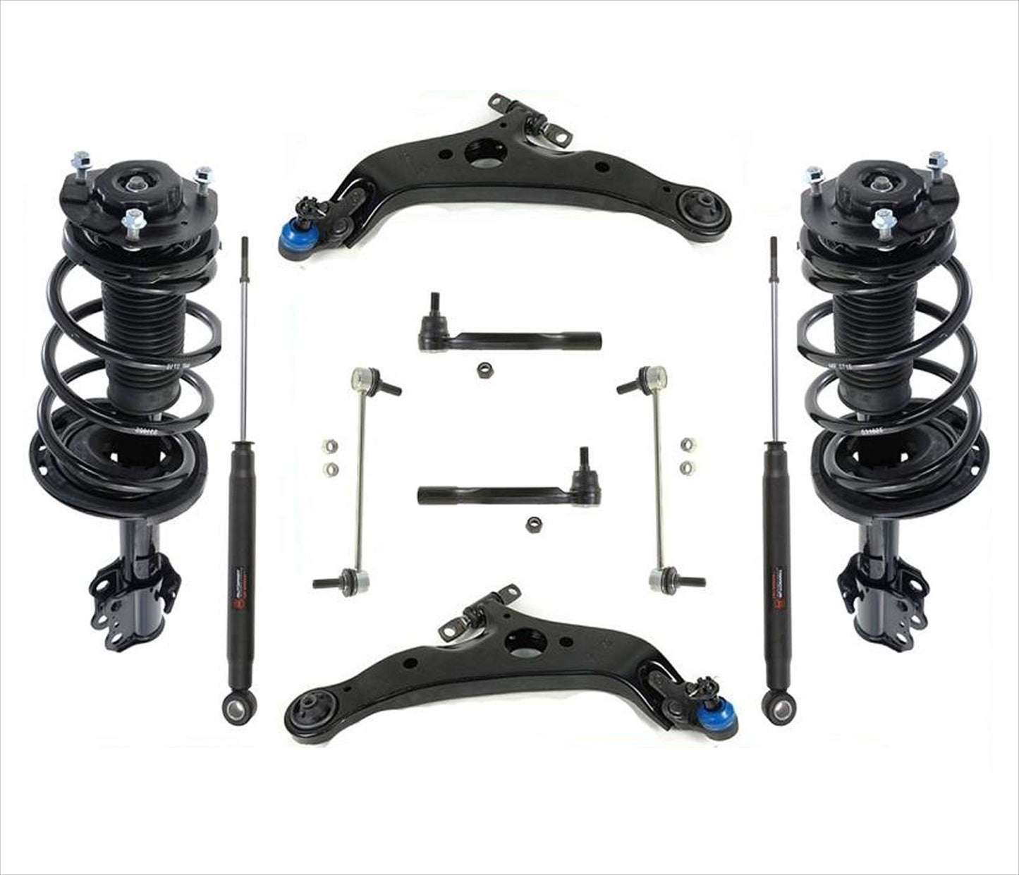 Front Complete Struts & Shocks Control Arms Tie Rods & Links For Sienna 07-10