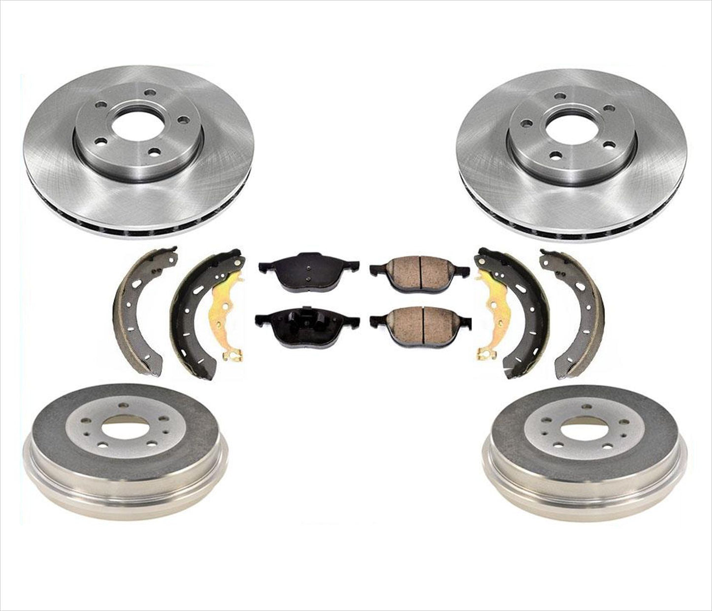 For 2012-18 Focus S SE Front Disc Brake Rotors & Rear Drums Kit 6pc ( No Turbo )