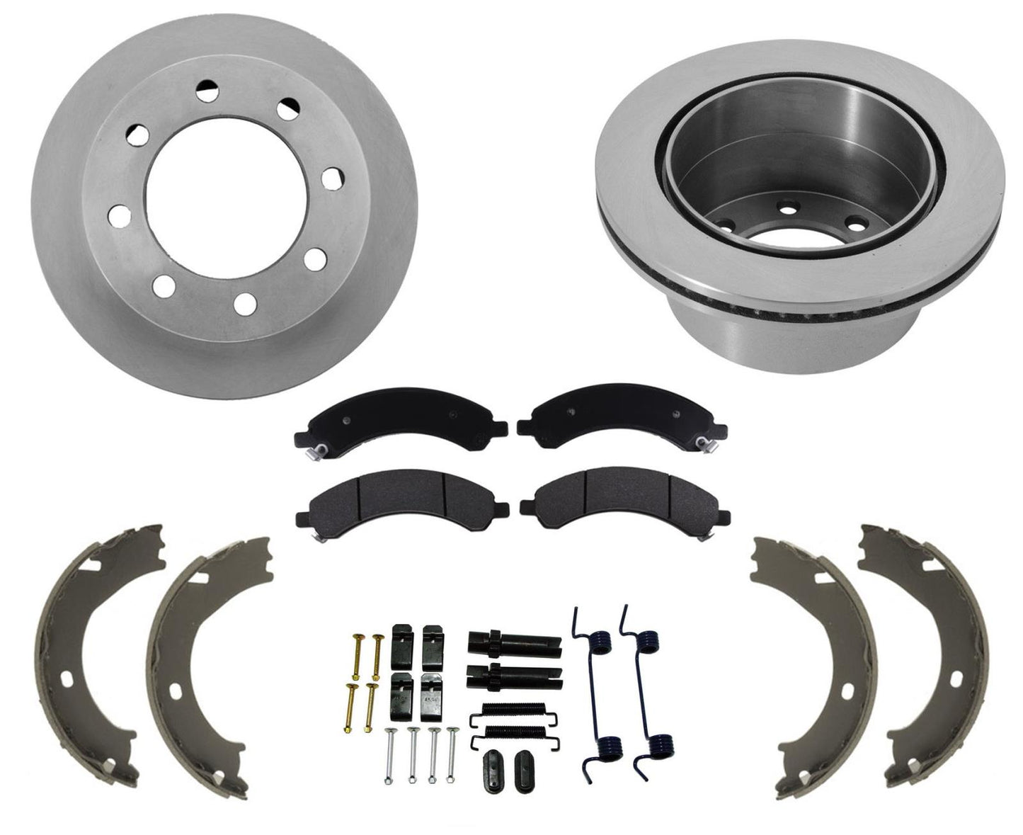 For 2001-2010 GMC Silverado 3500 Dual Rear Wheels Rear Disc Brake Rotor & Pad Kt