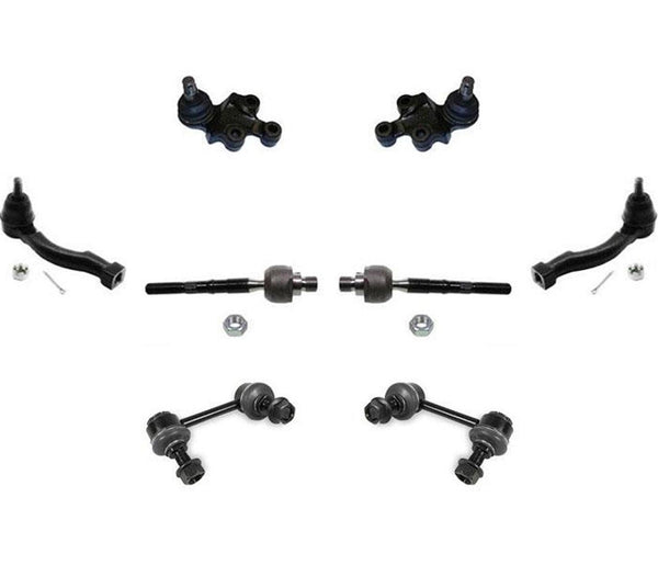 Para 05-09 Kia Sorento juntas de bola inferiores, varillas de amarre, enlaces de barra estabilizadora, Kit de chasis de 8 piezas