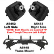 06-08 Ram Pick Up 2 Wheel Drive 5.7L Motor Mount Bushings Transmission mount kit