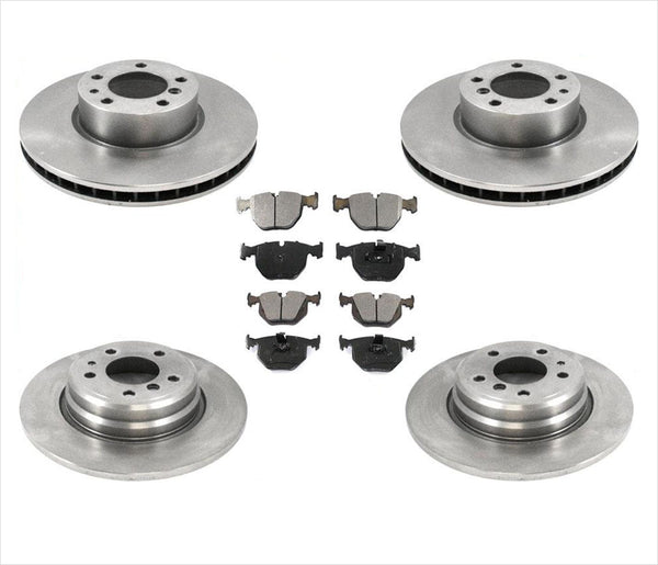 Front & Rear Disc Brake Rotors & Ceramic Pads For BMW E38 740i 740iL E38 95-01