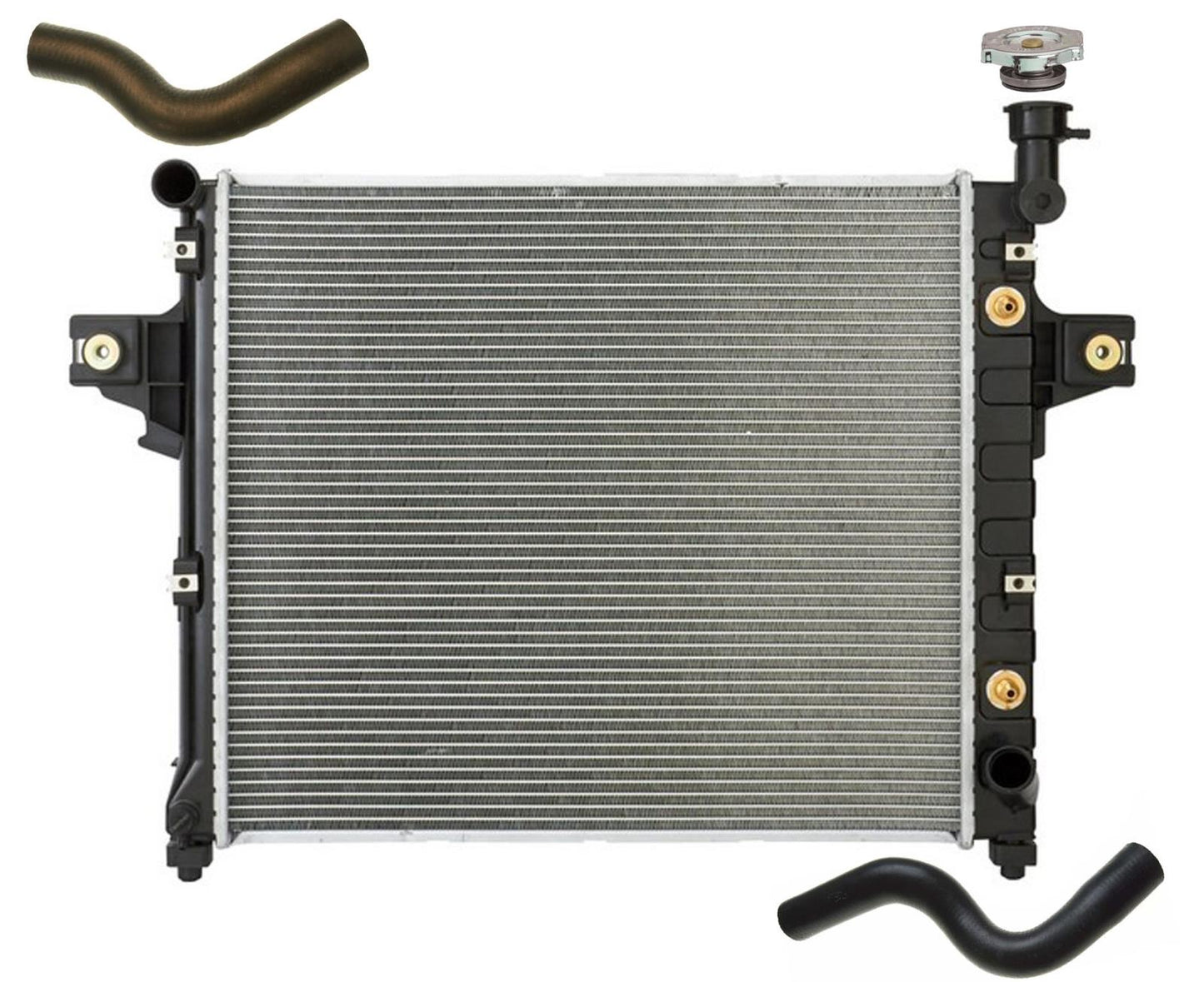 Radiator W Hoses & Cap Fits Jeep 2001-2004 Grand Cherokee 4.7L V8 REF 52079883AC