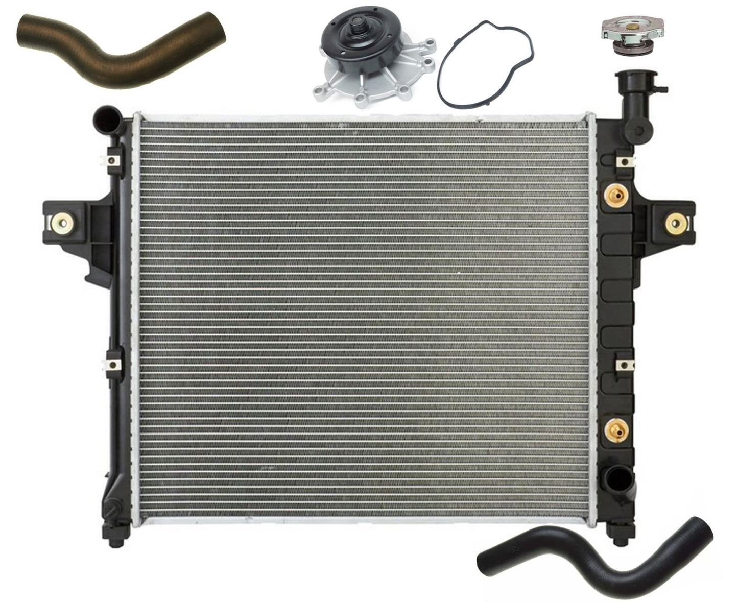 Radiator W Hoses Cap Pump For Jeep 01-04 Grand Cherokee 4.7L V8 REF 52079883AC