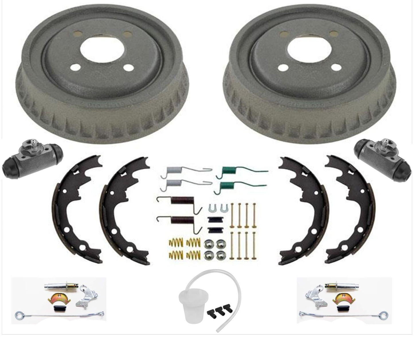 Tambores de freno trasero Zapatas de freno Hardware de resortes para Ford Mustang 1985-1993 Kit de 9 piezas