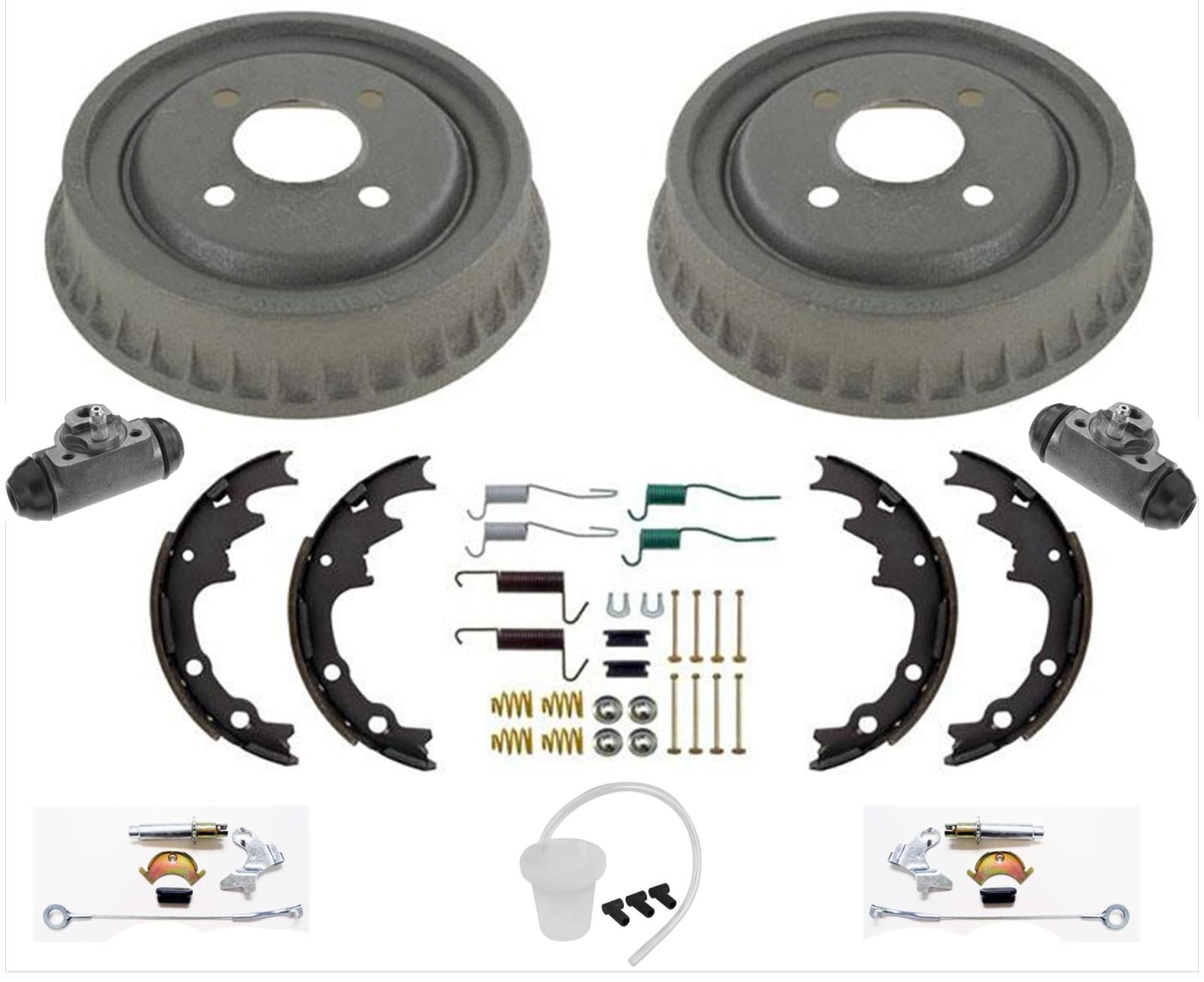 Tambores de freno trasero Zapatas de freno Hardware de resortes para Ford Mustang 1985-1993 Kit de 9 piezas