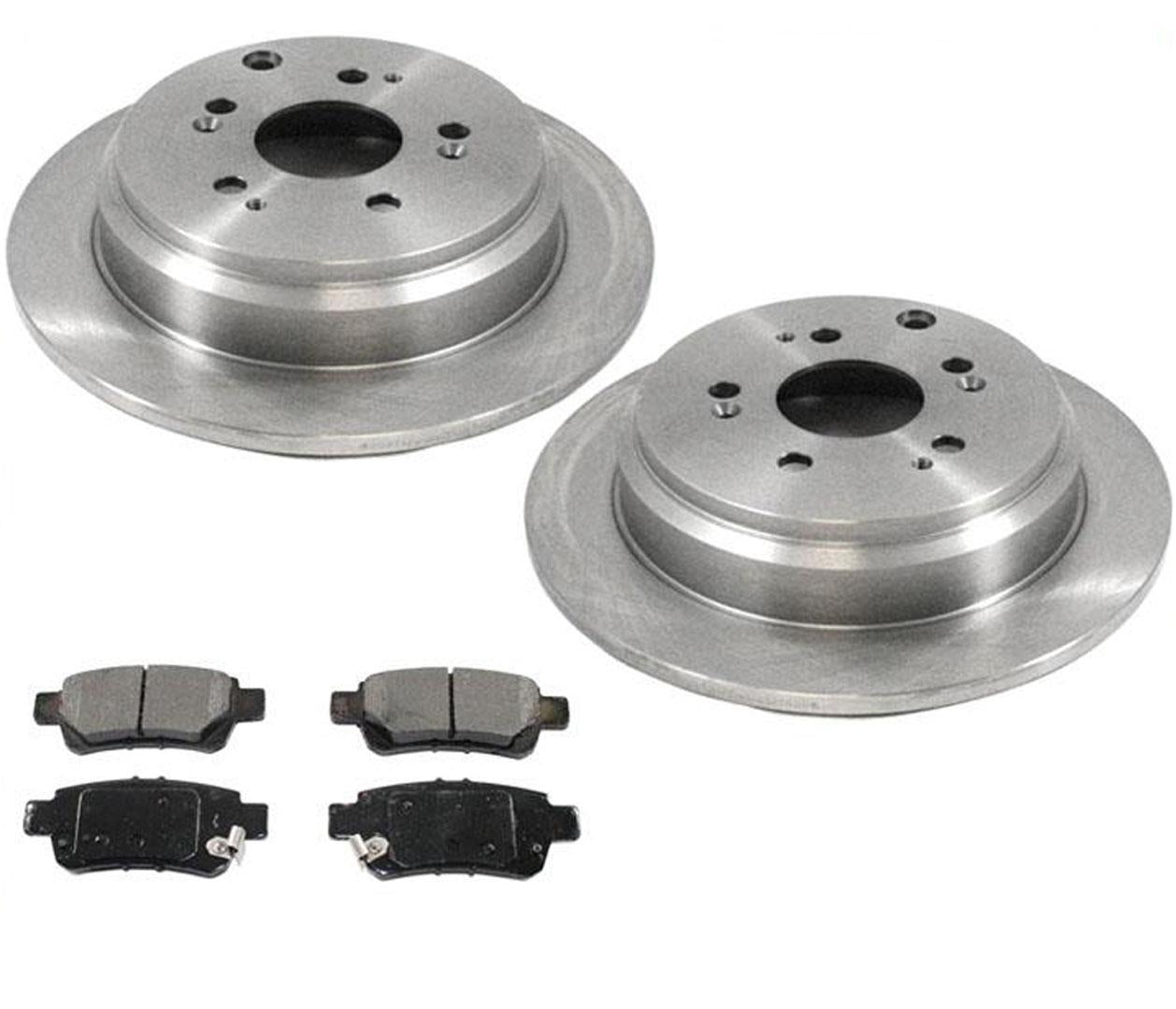 Rear Brake Disc Rotors & Ceramic Pads for Honda Odyssey 2005-2010