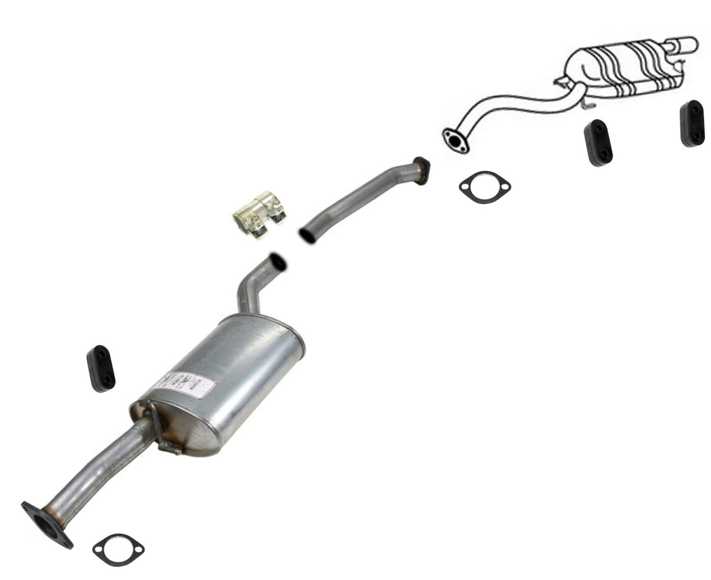 Exhaust System Pipe Muffler Gaskets Fits For 2010-2012 Hyundai Santa Fe 3.5L