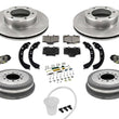 F Rotors Pads Drums Brake Shoes Springs for 93-98 Toyota T100 4 Wheel Drive 10pc