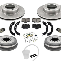 F Rotors Pads Drums Brake Shoes Springs for 93-98 Toyota T100 4 Wheel Drive 10pc