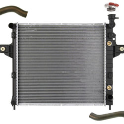 Radiador con mangueras y tapa probados contra fugas para Jeep Grand Cherokee 4.7L V8 99-00 