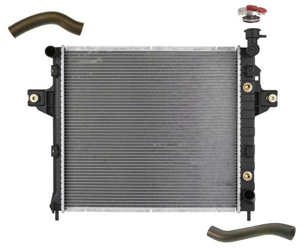 Radiador con mangueras y tapa probados contra fugas para Jeep Grand Cherokee 4.7L V8 99-00 